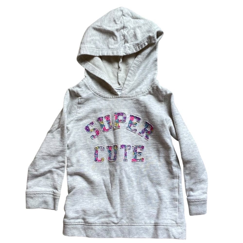 Carter's Gray Hoodie with Colorful 'Super Cute' Print